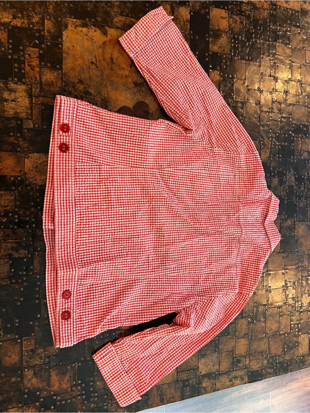 Draper’s & Damon’s Women's Red Gingham Jacket & Pants Set - Picture 11 of 13